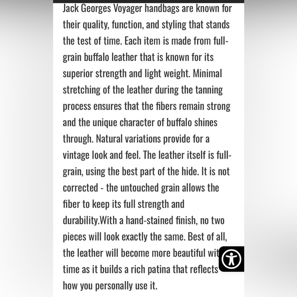 JACK GEORGES VOYAGER Handbag. 💯 buffalo leather. - Picture 14 of 14